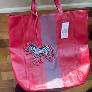 Red Zebra Tote Bag Saks Fifth Avenue